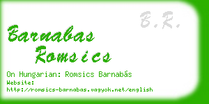 barnabas romsics business card